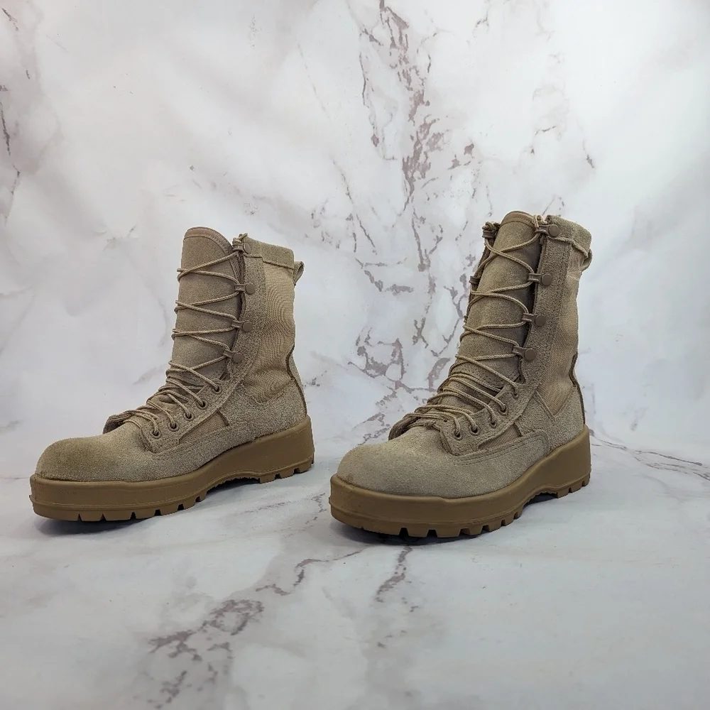 Altama Boot Size 5.5 Wide Mens Tan Suede Coyote Vibram Desert Military Combat